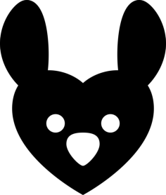Rabbit With A Heart Shaped Face Craft Design Svg File, Free Vectors File